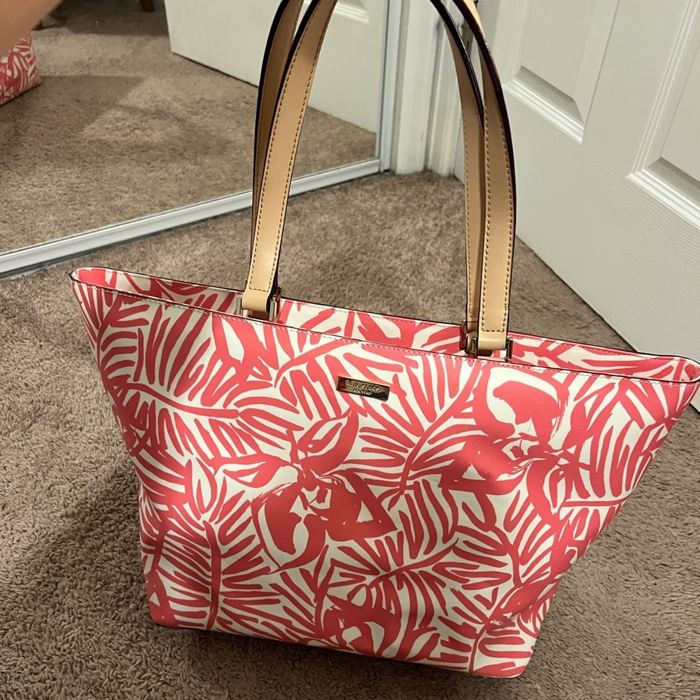 Kate Spade Grant Street Tropical Palm Juno Tote